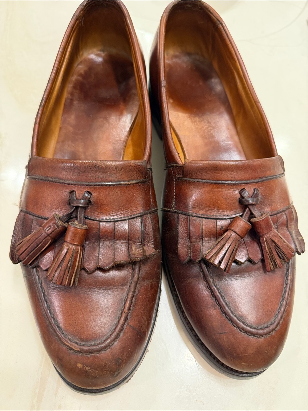 Allen Edmonds Brown Leather Tassel Kiltie Oxfords